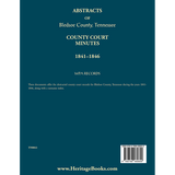 Abstracts of Bledsoe County, Tennessee Court Minutes, 1841-1846 back cover