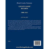 Blount County, Tennessee County Court Records, 1808-1811