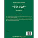 White County, Tennessee Court Minutes and Court of Pleas 1835-1841