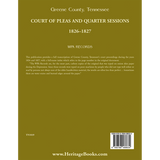 Greene County, Tennessee Court of Pleas, 1826-1827 back cover