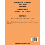 Rhea County, Tennessee 1850, 1870 and 1880 Agricultural Production Census back cover