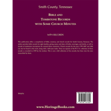 Smith County, Tennessee Bible and Tombstone Records with Some Church Minutes back cover