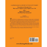 A Genealogical History of the Scott Family, Descendants of Alexander Scott back cover
