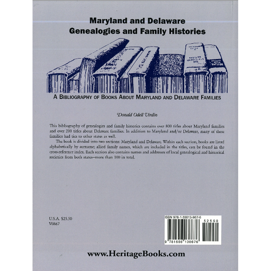 Maryland and Delaware Genealogies and Family Histories back cover