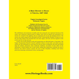 A Brief History of Roads in Virginia, 1607-1840 back cover