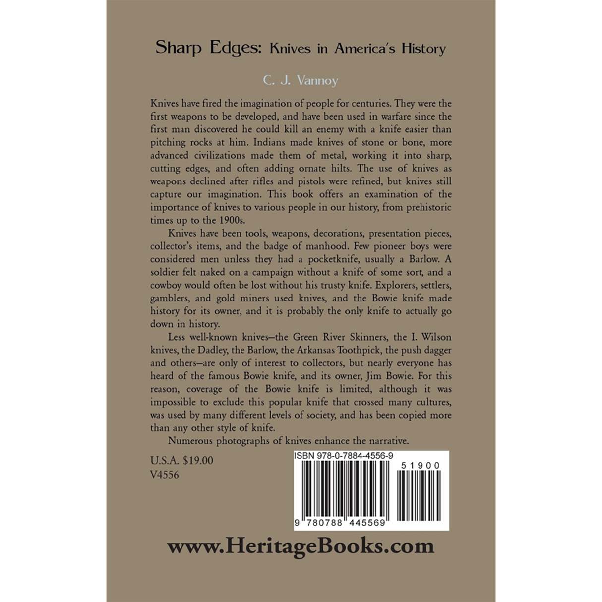 Sharp Edges: Knives in America's History back cover