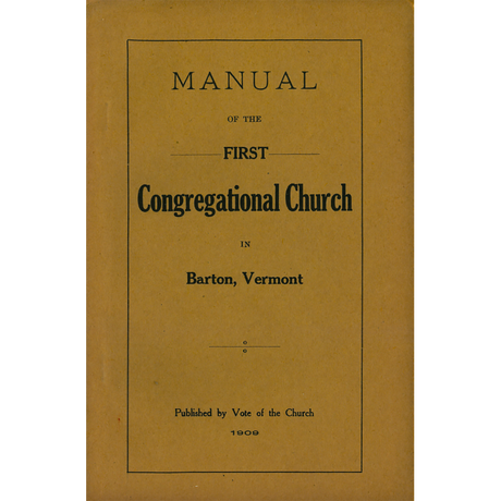 Manual of the First Congregational Church in Barton, Vermont