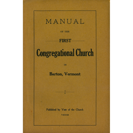 Manual of the First Congregational Church in Barton, Vermont