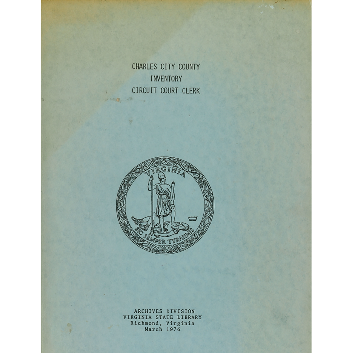 Charles City County Inventory Circuit Court Clerk
