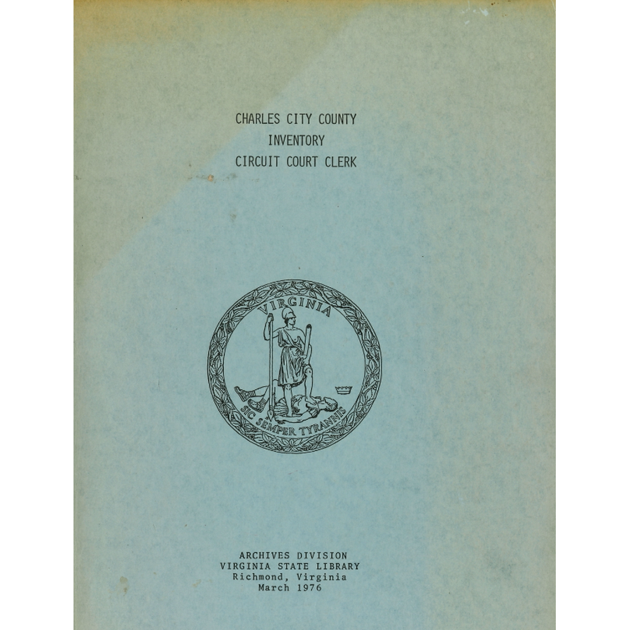 Charles City County Inventory Circuit Court Clerk