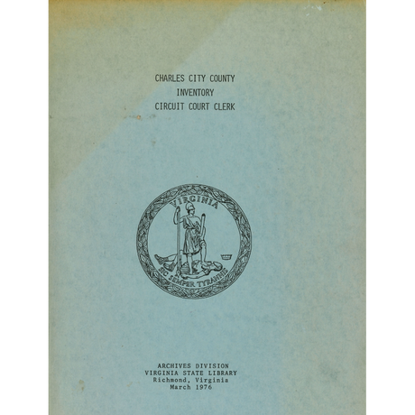 Charles City County Inventory Circuit Court Clerk