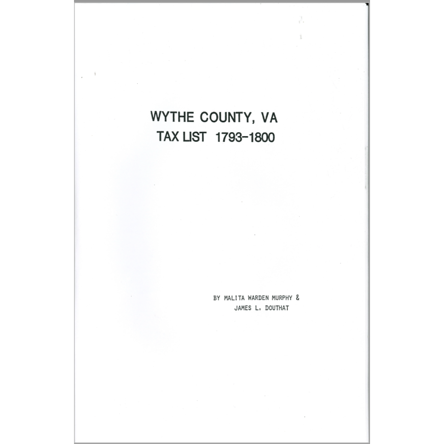 Wythe County, Virginia Tax Records 1793-1800