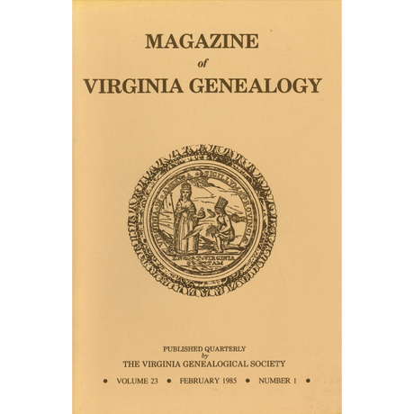 Magazine of Virginia Genealogy: Volume 23, no. 1