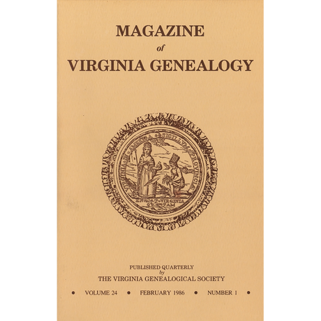 Magazine of Virginia Genealogy: Volume 24, no. 1