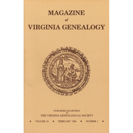 Magazine of Virginia Genealogy: Volume 24, no. 1