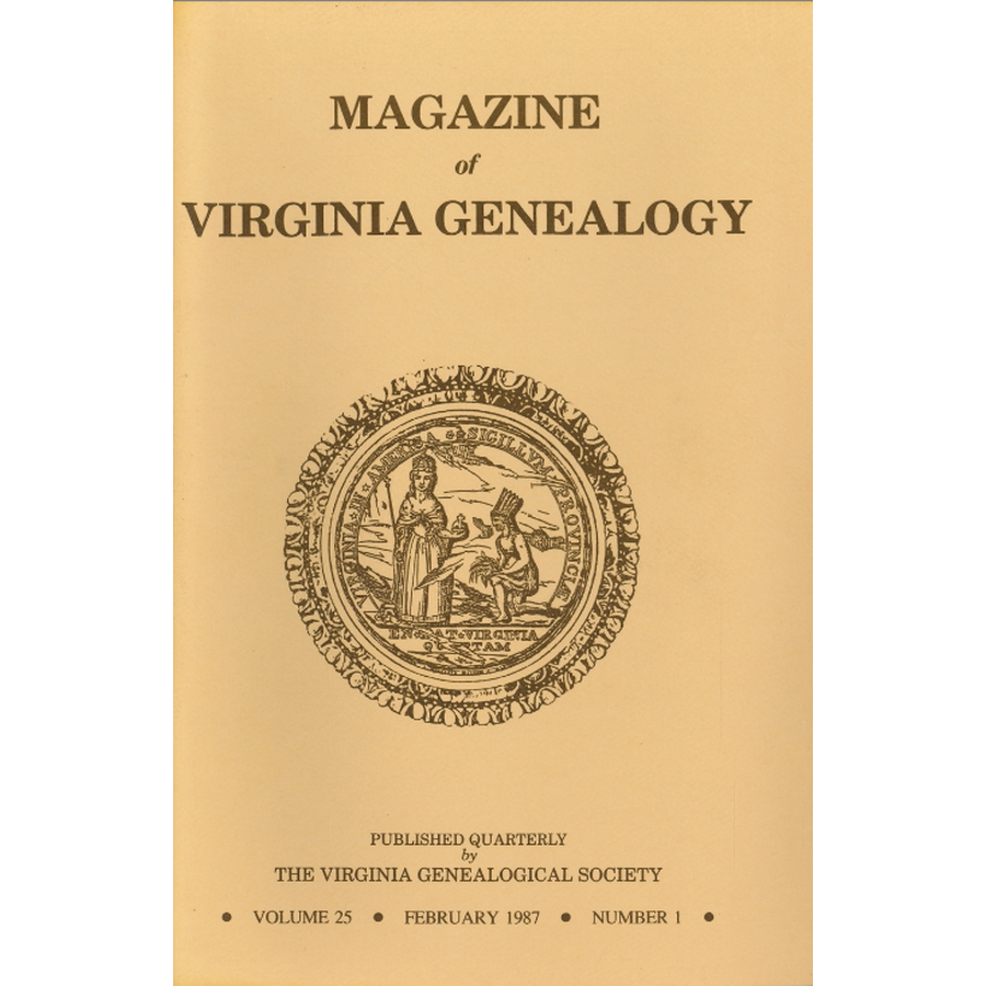 Magazine of Virginia Genealogy: Volume 25, no. 1