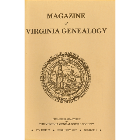 Magazine of Virginia Genealogy: Volume 25, no. 1