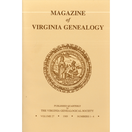 Magazine of Virginia Genealogy, Volume 27, Numbers 1-4, 1989