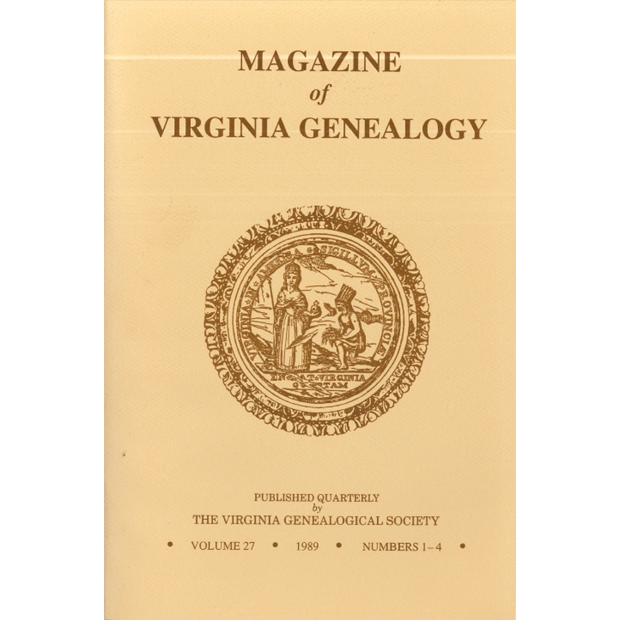 Magazine of Virginia Genealogy, Volume 27, Numbers 1-4, 1989