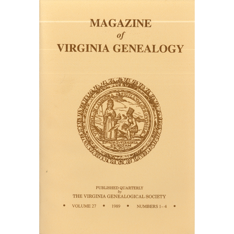 Magazine of Virginia Genealogy, Volume 27, Numbers 1-4, 1989