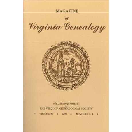 Magazine of Virginia Genealogy, Volume 28, Numbers 1-4, 1990