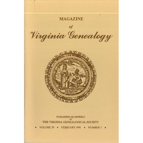 Magazine of Virginia Genealogy, Volume 29, Issue 1