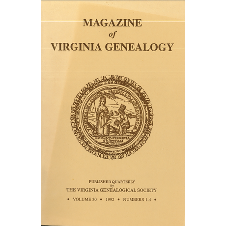 Magazine of Virginia Genealogy, Volume 30, Numbers 1-4, 1992