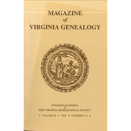 Magazine of Virginia Genealogy, Volume 30, Numbers 1-4, 1992