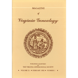 Magazine of Virginia Genealogy, Volume 31, Number 1, 1993