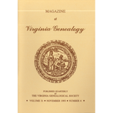 Magazine of Virginia Genealogy, Volume 31, Number 4, 1993