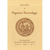 Magazine of Virginia Genealogy, Volume 31, index, 1993