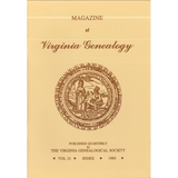 Magazine of Virginia Genealogy, Volume 31, index, 1993