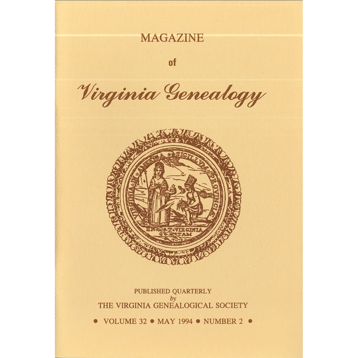 Magazine of Virginia Genealogy, Volume 32, Number 2, 1994