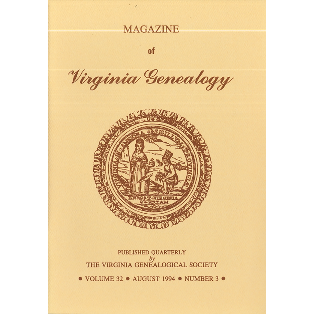 Magazine of Virginia Genealogy, Volume 32, Number 3, 1994