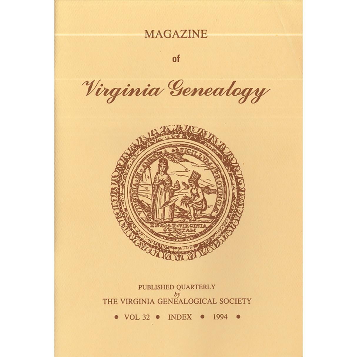 Magazine of Virginia Genealogy, Volume 32, index, 1994