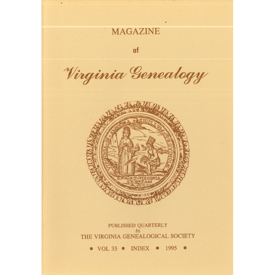 Magazine of Virginia Genealogy, Volume 33, Index