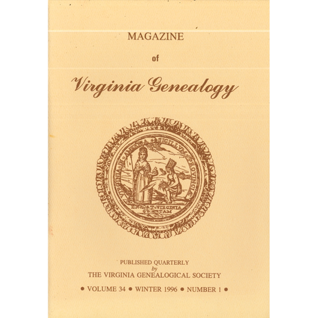 Magazine of Virginia Genealogy, Volume 34, Issue 1