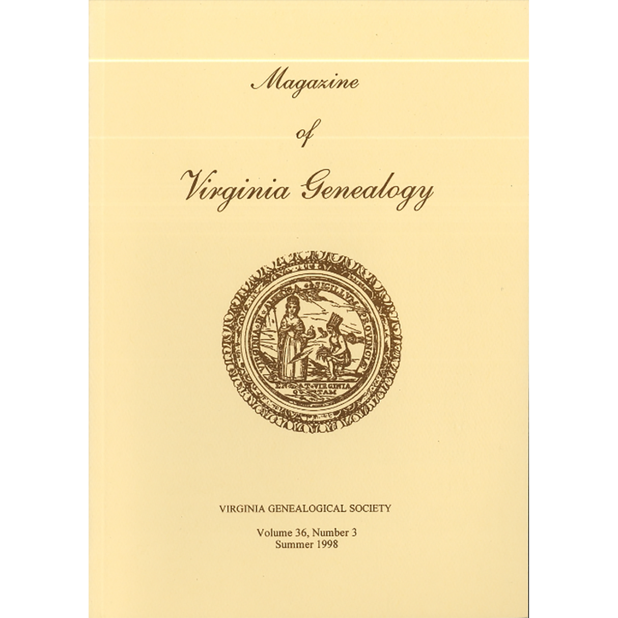 Magazine of Virginia Genealogy, Volume 36, Number 3, 1998