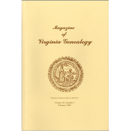 Magazine of Virginia Genealogy: Volume 38, no. 1