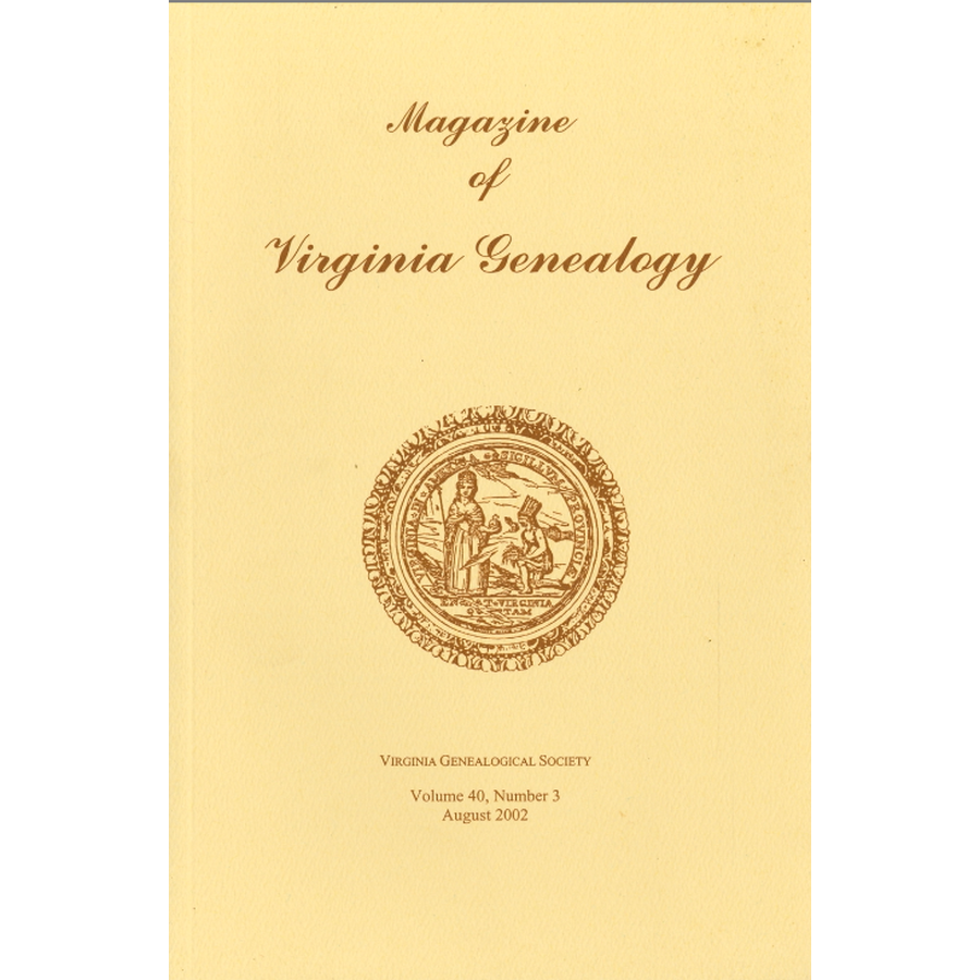 Magazine of Virginia Genealogy: Volume 40, no. 3