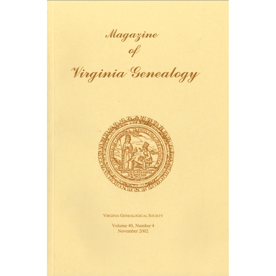 Magazine of Virginia Genealogy: Volume 40, no. 4