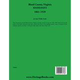 Bland County, Virginia Marriages, Volume 1, 1861-1929 back cover