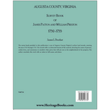 Augusta County, Virginia Survey Book of James Patton and William Preston, 1752-1755 back cover