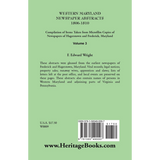 Western Maryland Newspaper Abstracts, Volume 3: 1806-1810 back cover