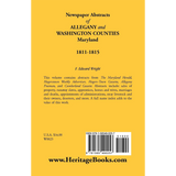 Newspaper Abstracts of Allegany and Washington Counties, Maryland, 1811-1815 back cover