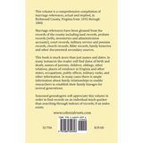 Richmond County, Virginia Marriage References and Family Relationships, 1692-1800 back cover