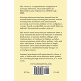 Richmond County, Virginia Marriage References and Family Relationships, 1692-1800 back cover