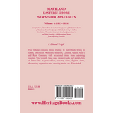 Maryland Eastern Shore Newspaper Abstracts, Volume 4: 1819-1824 back cover