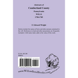 Abstracts of Cumberland County, Pennsylvania Wills 1750-1785 back cover