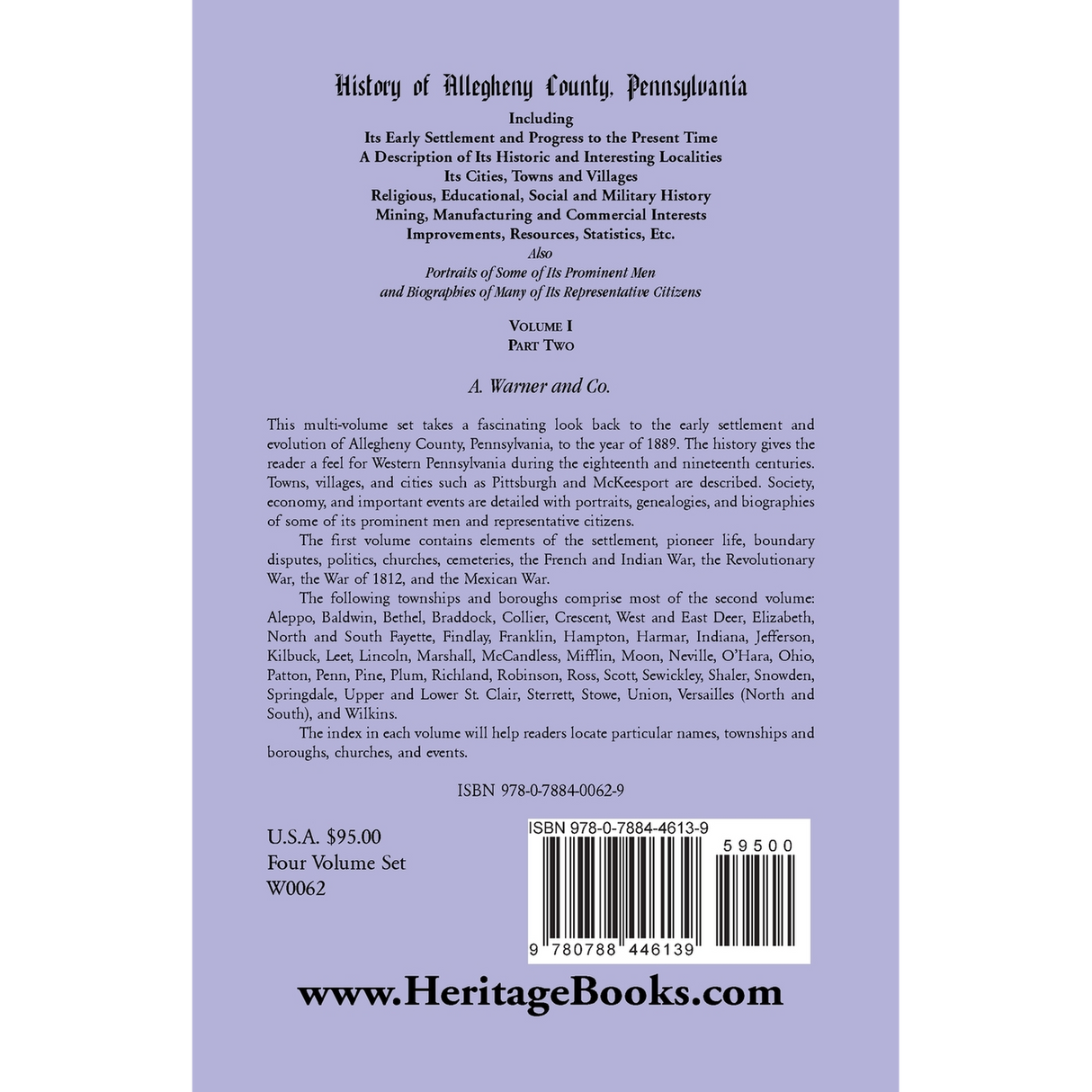 History of Allegheny County, Pennsylvania Including its Early Settlement and Progress to the Present Time, Volume 1, Part 2 back cover